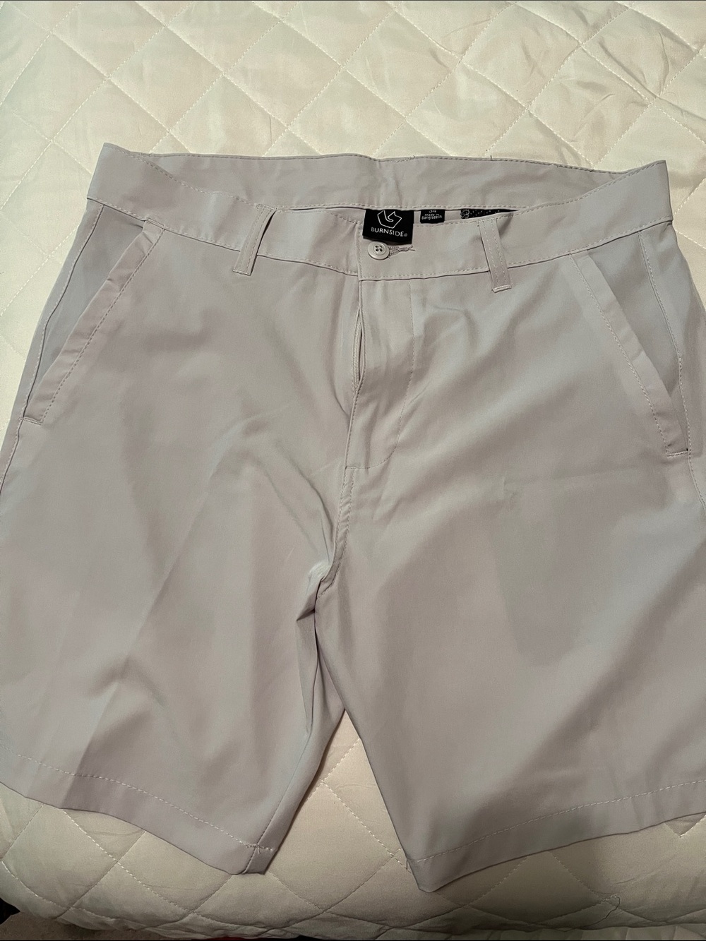 burnside Men’s Light Gray Flat-Front Casual Shorts